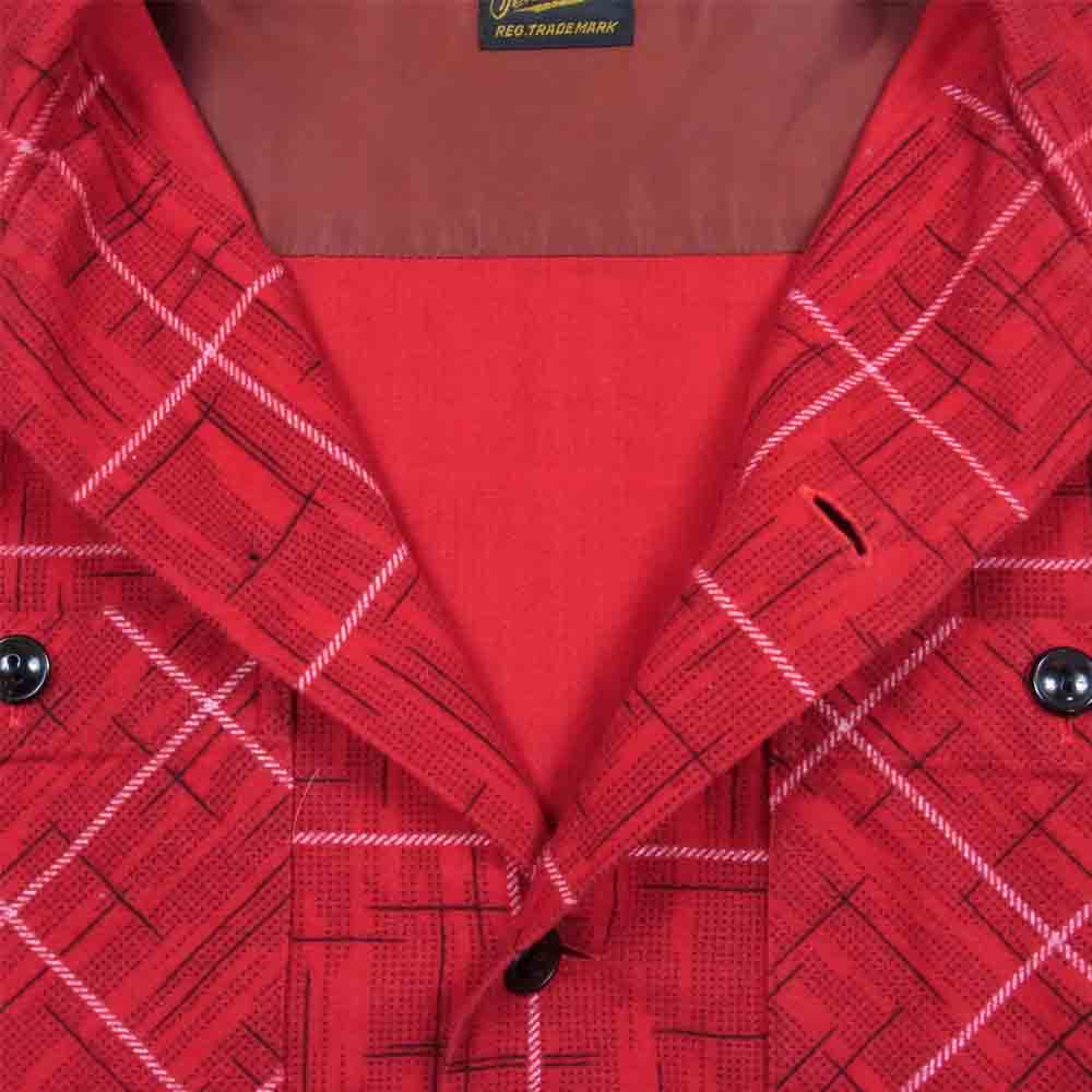 TENDERLOIN テンダーロイン T-PRINT FLANNEL SHT カスリ チェック オープンカラー ウール シャツ レッド系 S【中古】