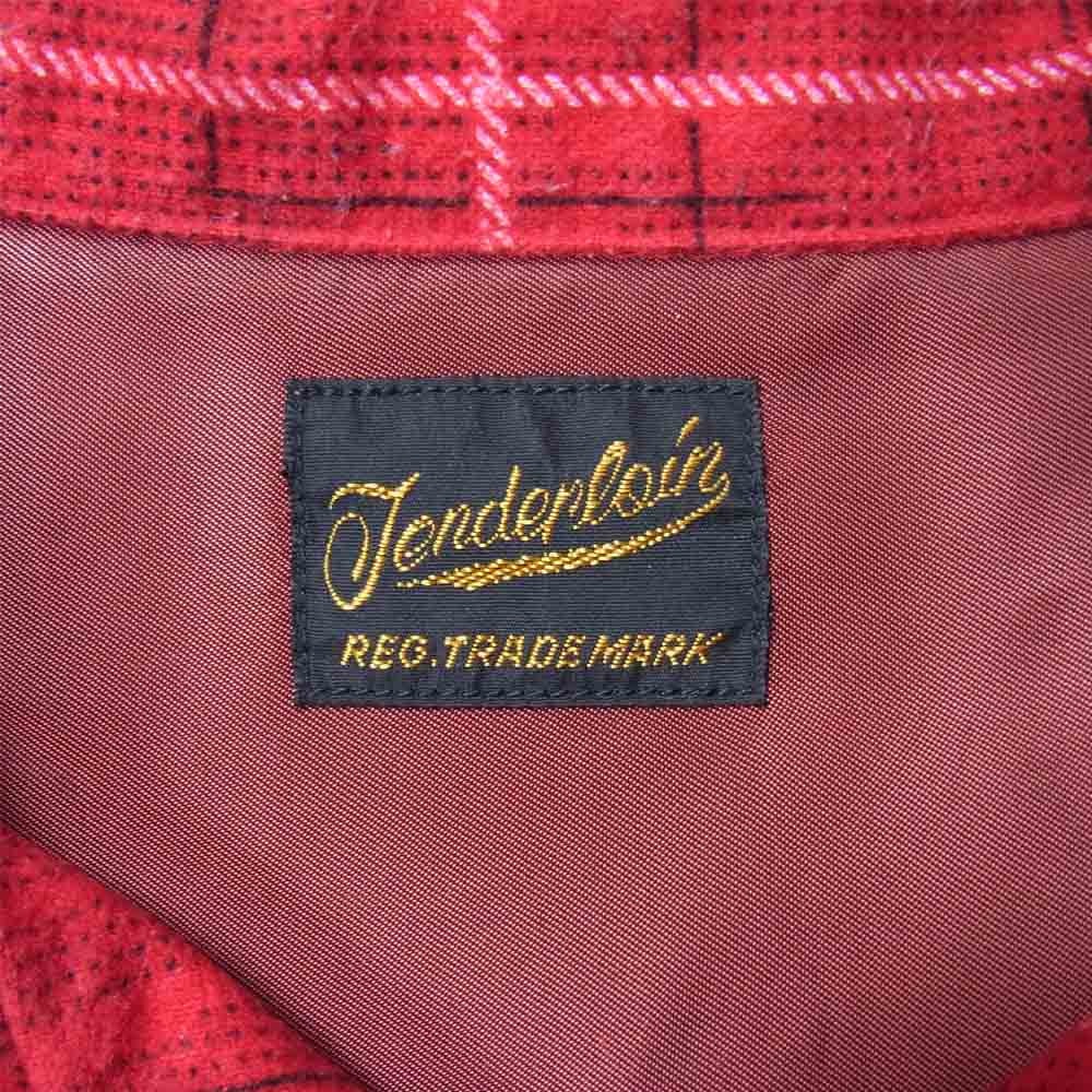 TENDERLOIN テンダーロイン T-PRINT FLANNEL SHT カスリ チェック オープンカラー ウール シャツ レッド系 S【中古】