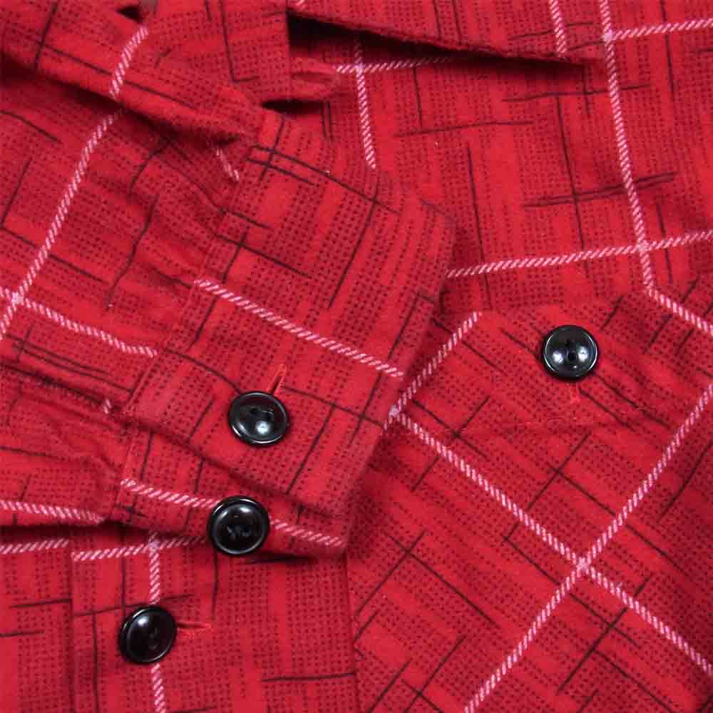 TENDERLOIN テンダーロイン T-PRINT FLANNEL SHT カスリ チェック オープンカラー ウール シャツ レッド系 S【中古】