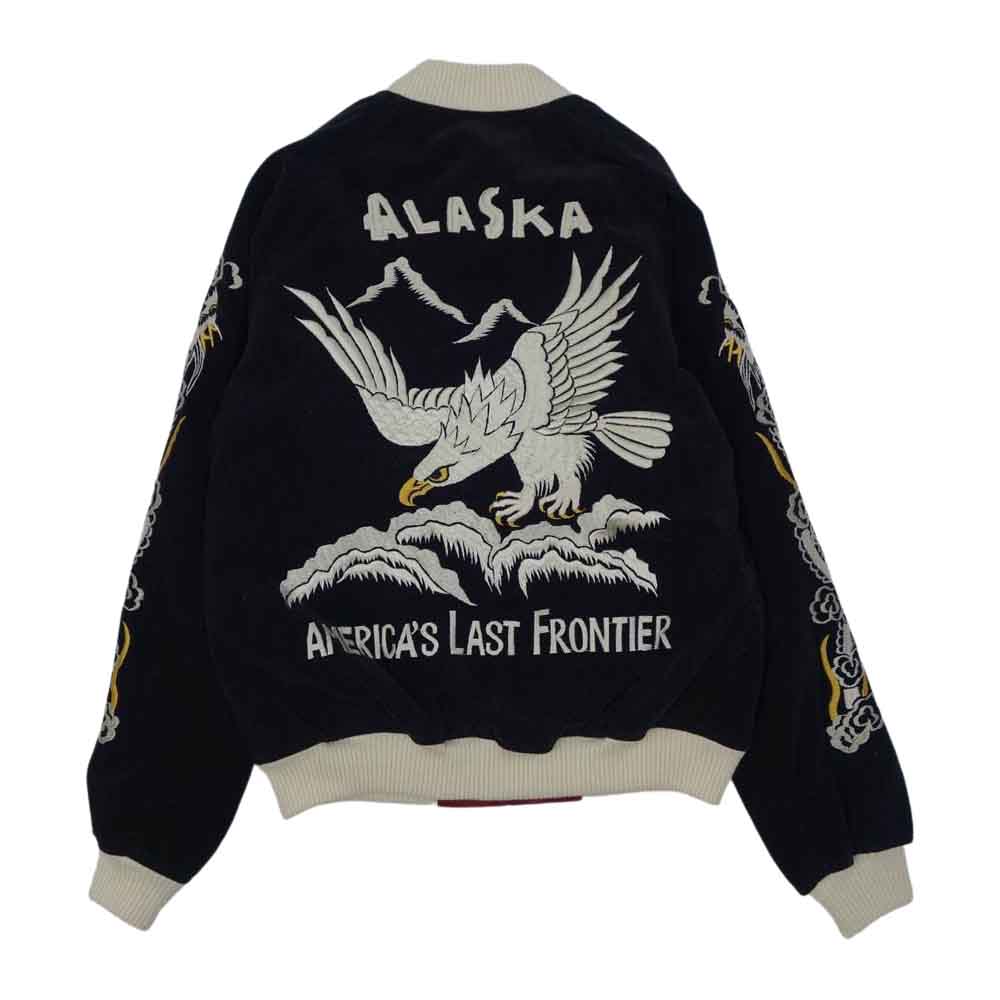 THE FLAT HEAD ザフラットヘッド 別珍 サテン リバーシブル ALASKA スカジャン スーベニアジャケット ブラック系 エンジ系 S【極上美品】【中古】