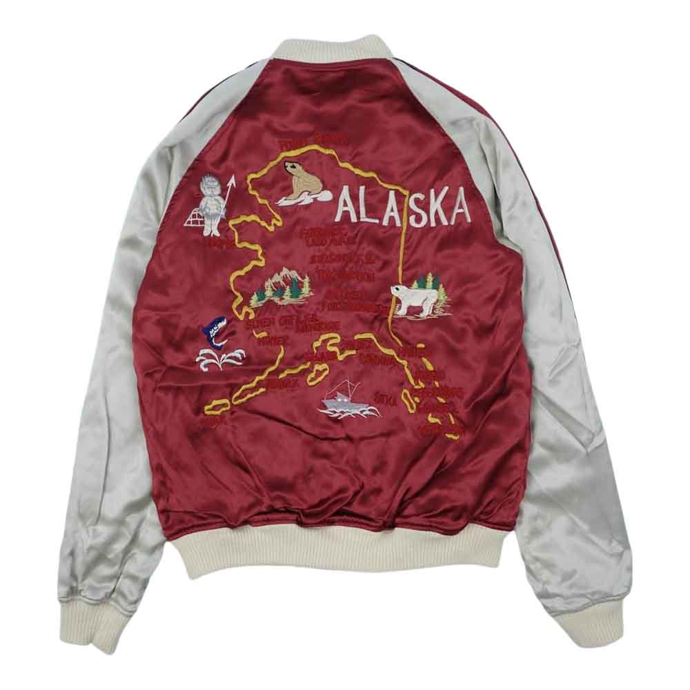 THE FLAT HEAD ザフラットヘッド 別珍 サテン リバーシブル ALASKA スカジャン スーベニアジャケット ブラック系 エンジ系 S【極上美品】【中古】
