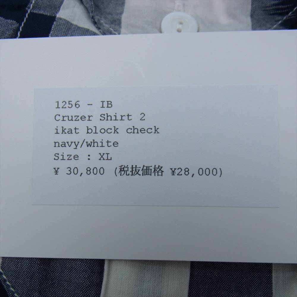 POST OVERALLS ポストオーバーオールズ 21SS 1256-IB Cruzer Shirts 2 クルーザー シャツ ネイビー系 ホワイト系 XL【新古品】【未使用】【中古】