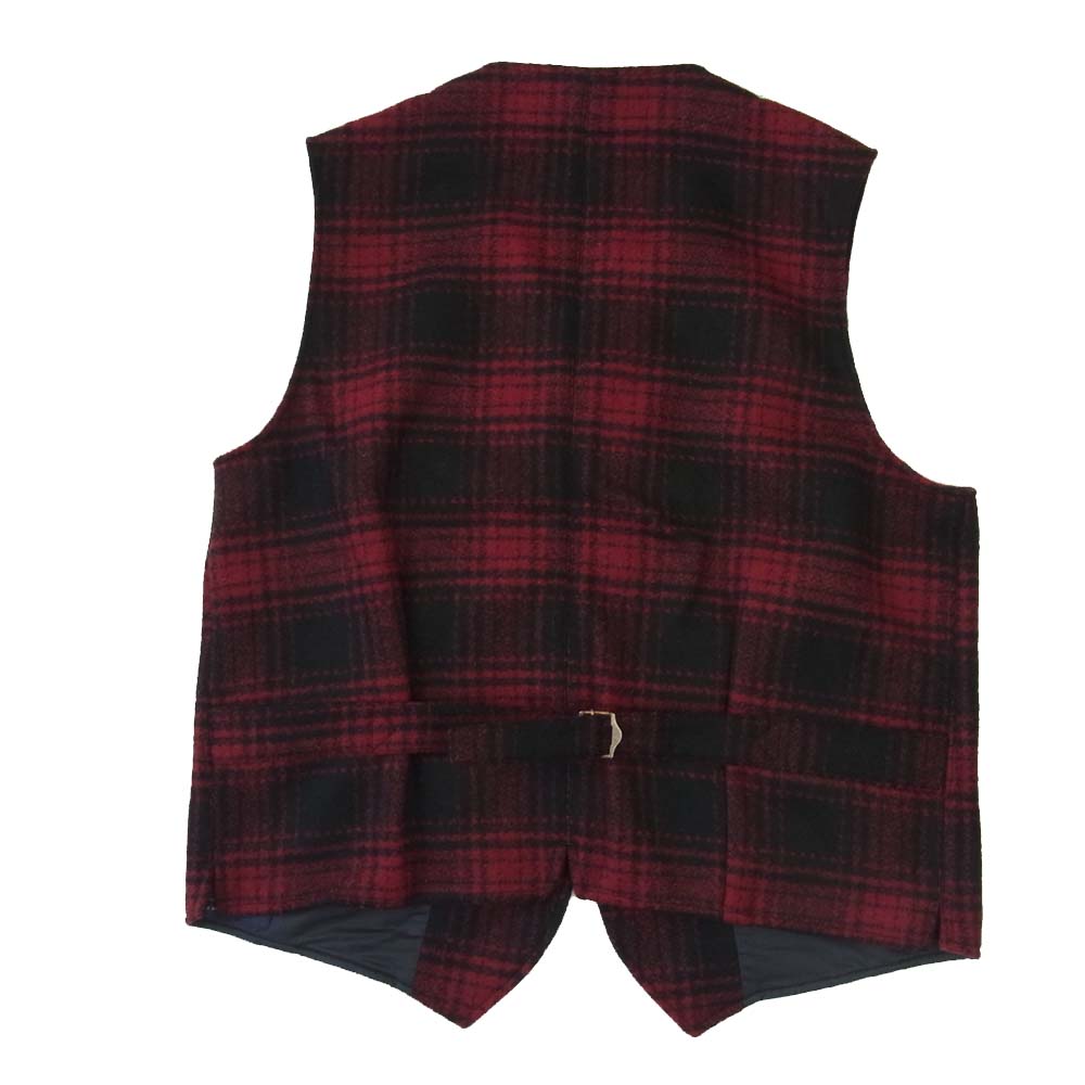 マニファッツュラ チェッカレッリ Miner Vest Virgin Wool マイナー ベスト レッド系 ブラック系 42【新古品】【未使用】【中古】