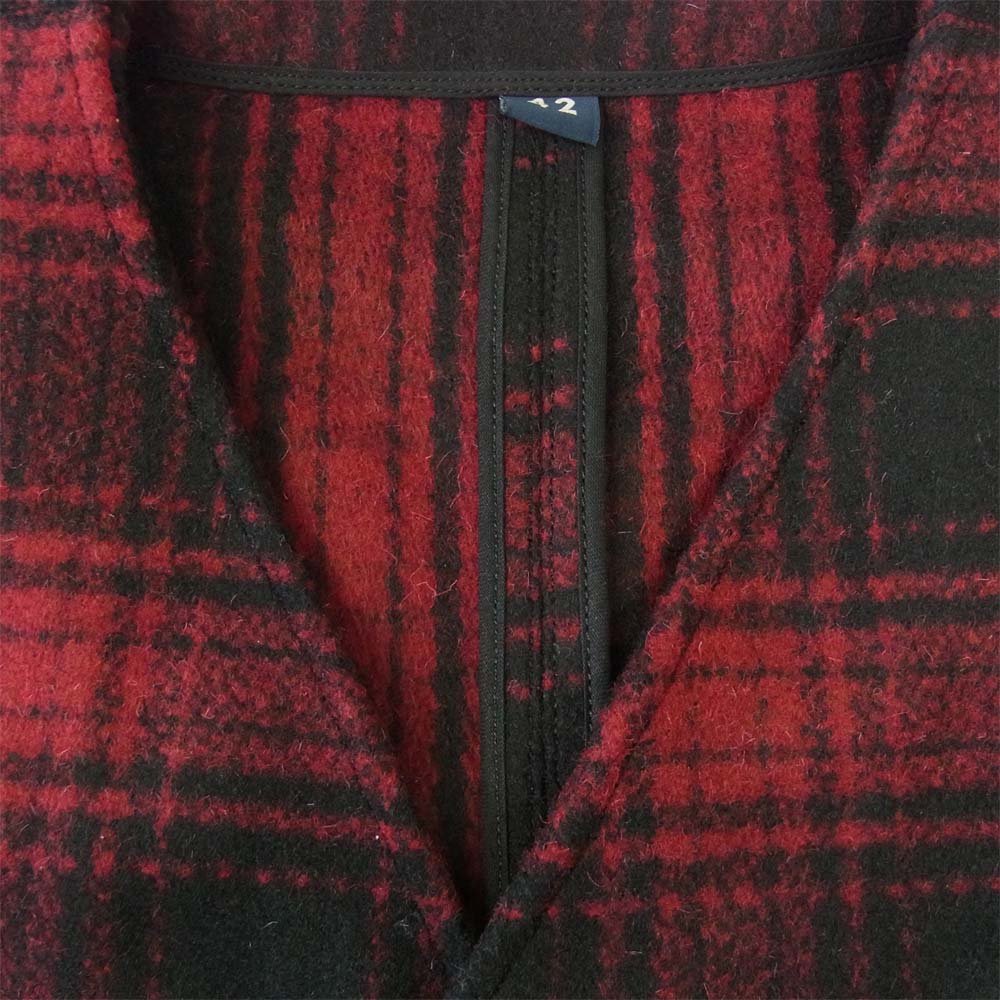 マニファッツュラ チェッカレッリ Miner Vest Virgin Wool マイナー ベスト レッド系 ブラック系 42【新古品】【未使用】【中古】