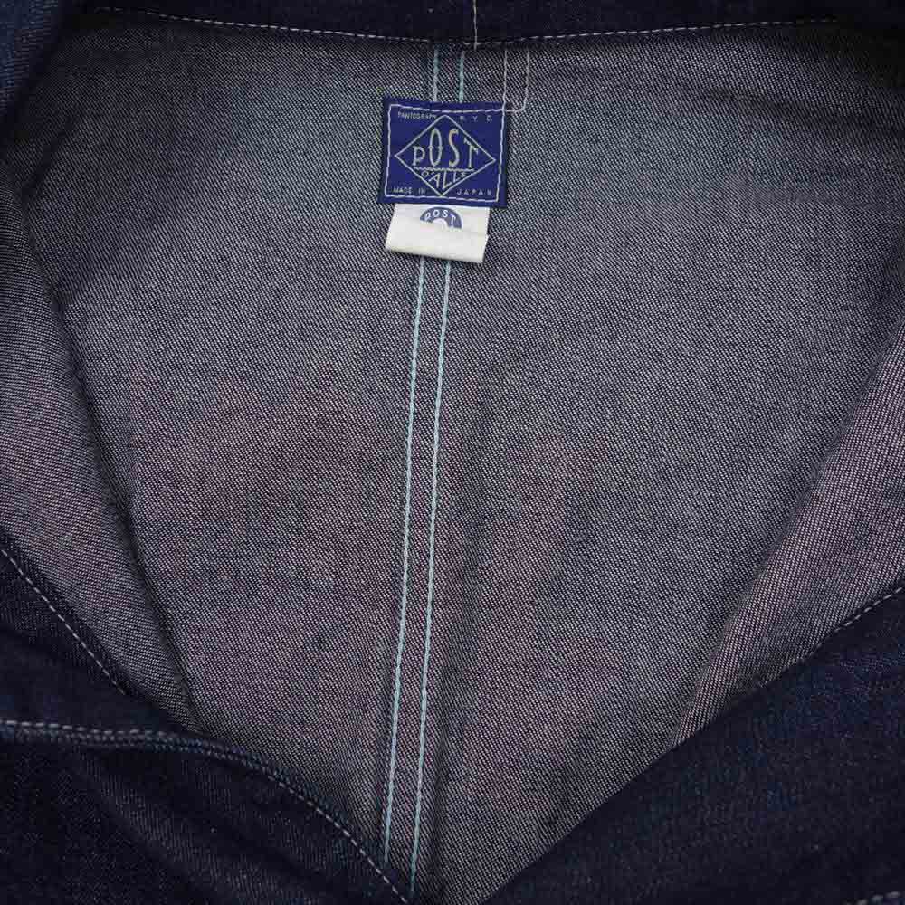 POST OVERALLS ポストオーバーオールズ 1111-01 DeLuxe Railroader 01 10 oz denim indigo デニム カバーオール ジャケット インディゴブルー系 XL【新古品】【未使用】【中古】