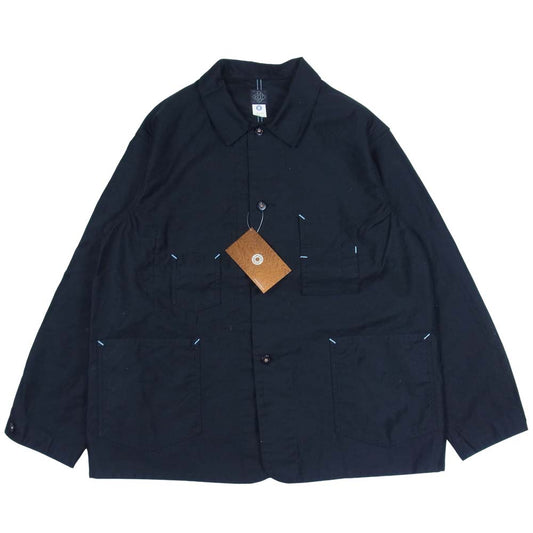 POST OVERALLS ポストオーバーオールズ 1111-VM Vintage Moleskin DeLuxe Railroader ヴィンテージモール スキン カバーオール ジャケット ブラック系 L【新古品】【未使用】【中古】