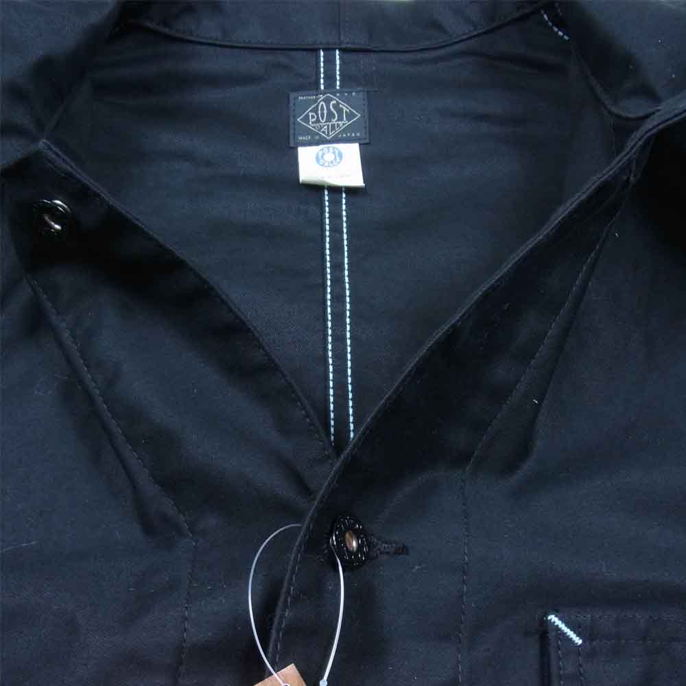 POST OVERALLS ポストオーバーオールズ 1111-VM Vintage Moleskin DeLuxe Railroader ヴィンテージモール スキン カバーオール ジャケット ブラック系 L【新古品】【未使用】【中古】
