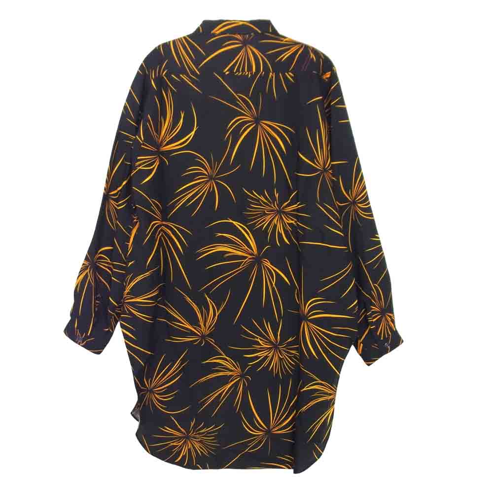 Anachronorm アナクロノーム 未使用品 RAYON HAND PRINT L/S SHIRT HANABI レーヨン 長袖 シャツ ブラック系 02【極上美品】【中古】
