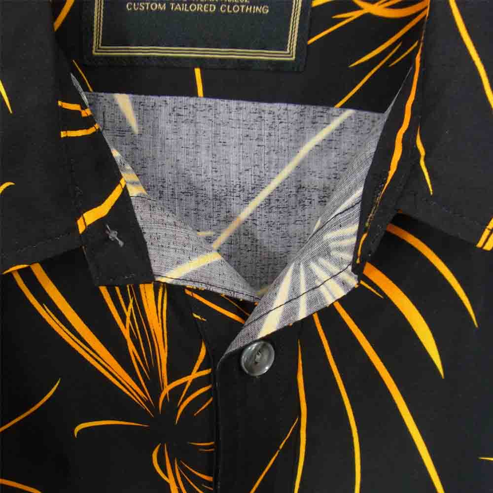 Anachronorm アナクロノーム 未使用品 RAYON HAND PRINT L/S SHIRT HANABI レーヨン 長袖 シャツ ブラック系 02【極上美品】【中古】