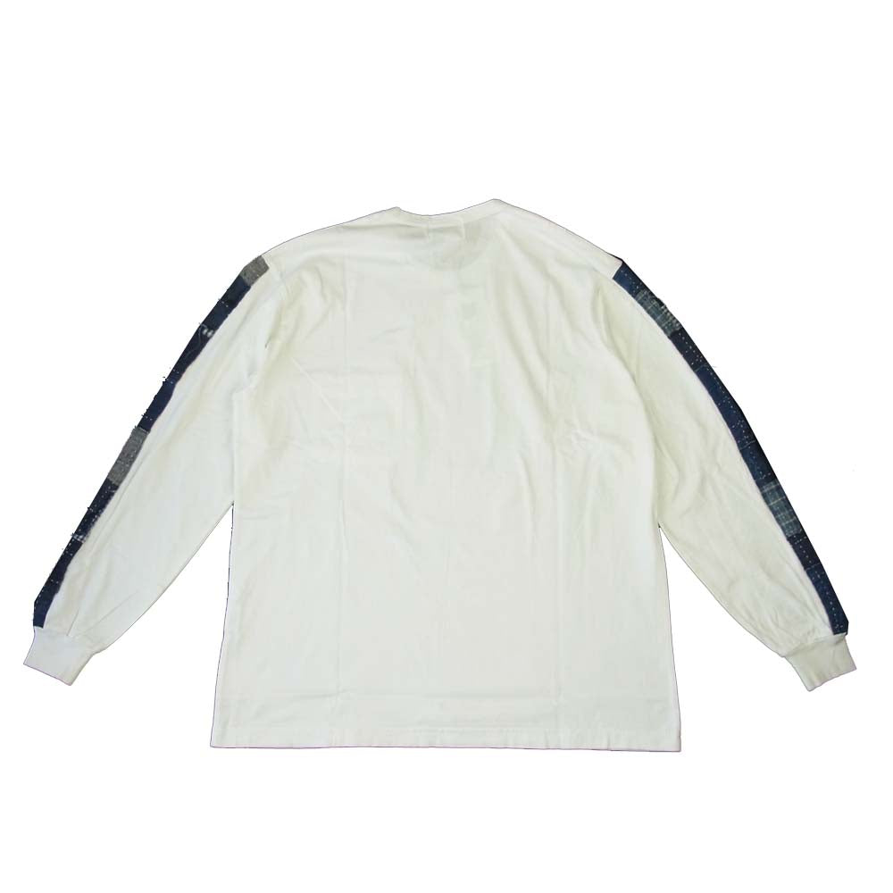 クオン 2002-CS0419 未使用品 Boro Trimmed Long Sleeve 襤褸 トリミング 長袖 Tシャツ ホワイト ホワイト系 M【極上美品】【中古】