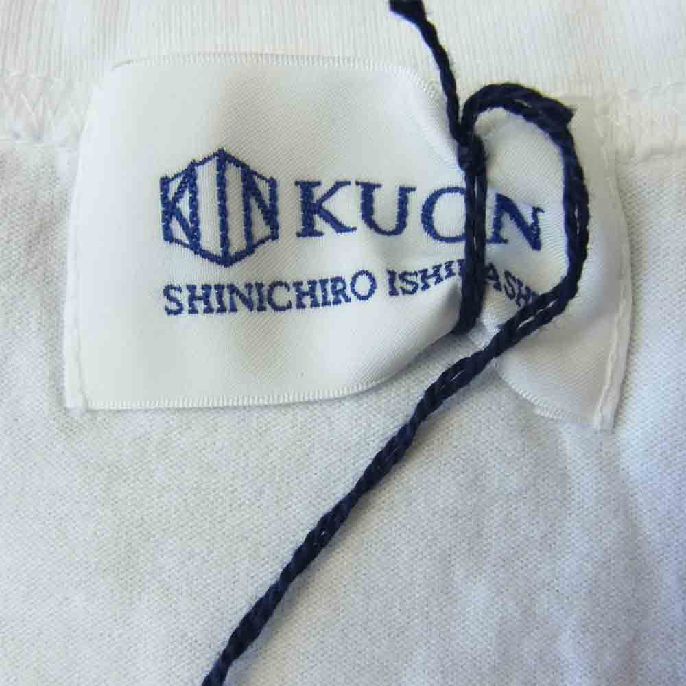 クオン 2002-CS0419 未使用品 Boro Trimmed Long Sleeve 襤褸 トリミング 長袖 Tシャツ ホワイト ホワイト系 M【極上美品】【中古】