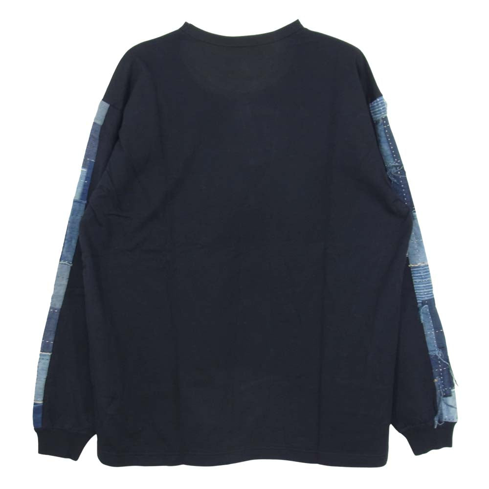 クオン 2002-CS0419 未使用品 Boro Trimmed Long Sleeve 襤褸 トリミング 長袖 Tシャツ ブラック ブラック系 M【極上美品】【中古】