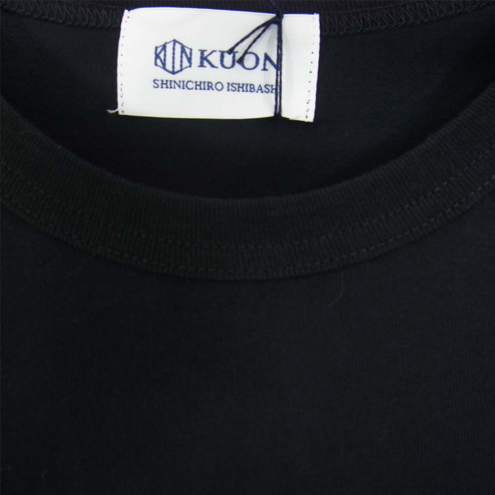 クオン 2002-CS0419 未使用品 Boro Trimmed Long Sleeve 襤褸 トリミング 長袖 Tシャツ ブラック ブラック系 M【極上美品】【中古】