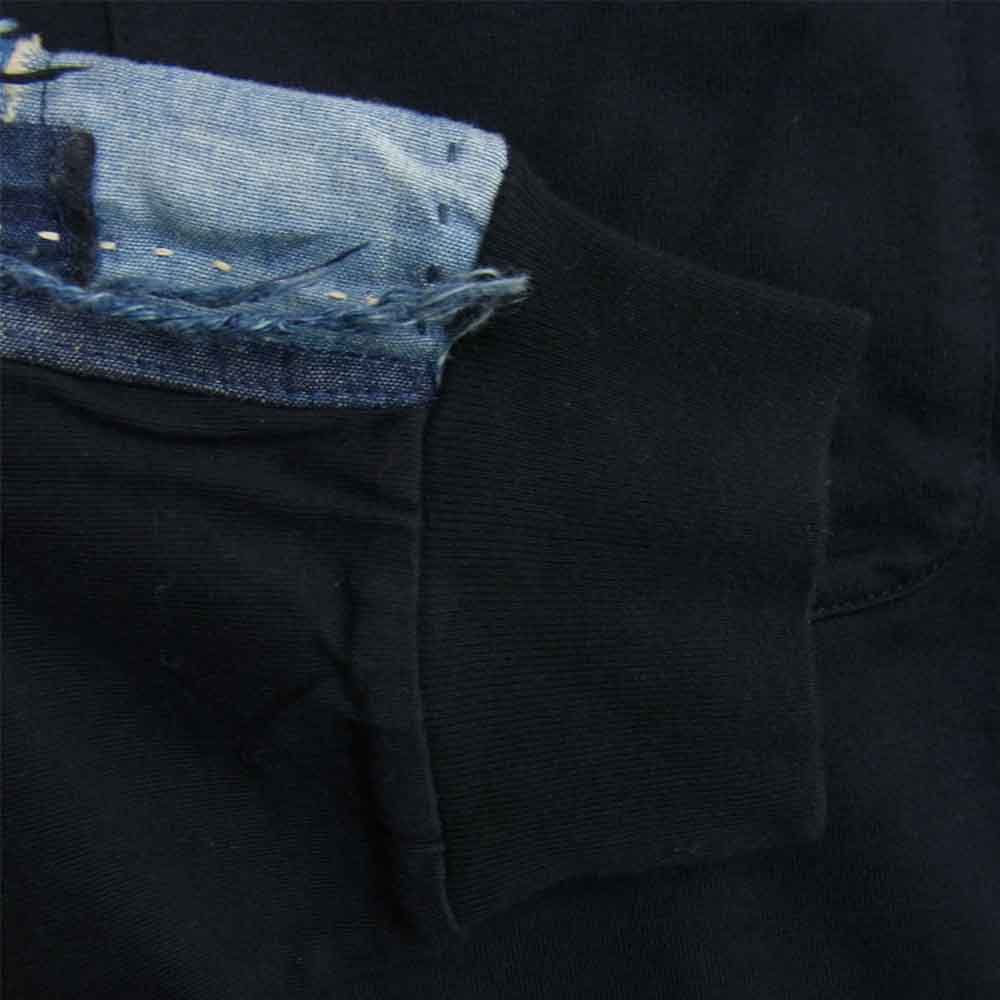 クオン 2002-CS0419 未使用品 Boro Trimmed Long Sleeve 襤褸 トリミング 長袖 Tシャツ ブラック ブラック系 M【極上美品】【中古】