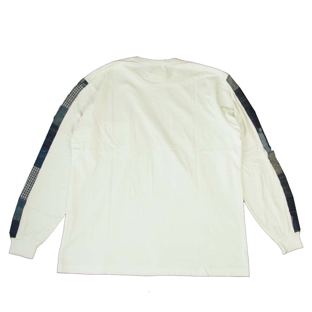 クオン 2002-CS0419 未使用品 Boro Trimmed Long Sleeve 襤褸 トリミング 長袖 Tシャツ ホワイト ホワイト系 M【極上美品】【中古】