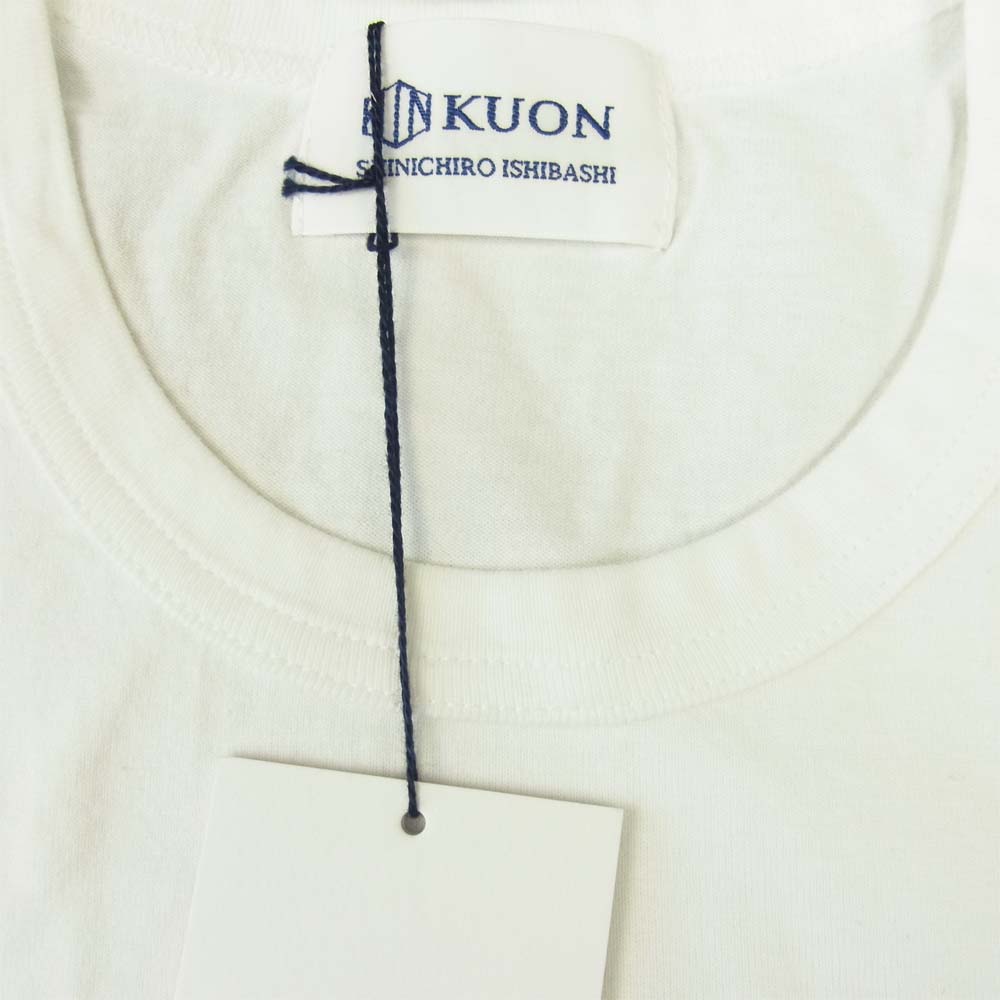 クオン 2002-CS0419 未使用品 Boro Trimmed Long Sleeve 襤褸 トリミング 長袖 Tシャツ ホワイト ホワイト系 M【極上美品】【中古】