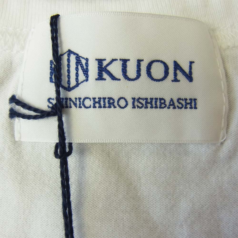 クオン 2002-CS0419 未使用品 Boro Trimmed Long Sleeve 襤褸 トリミング 長袖 Tシャツ ホワイト ホワイト系 M【極上美品】【中古】