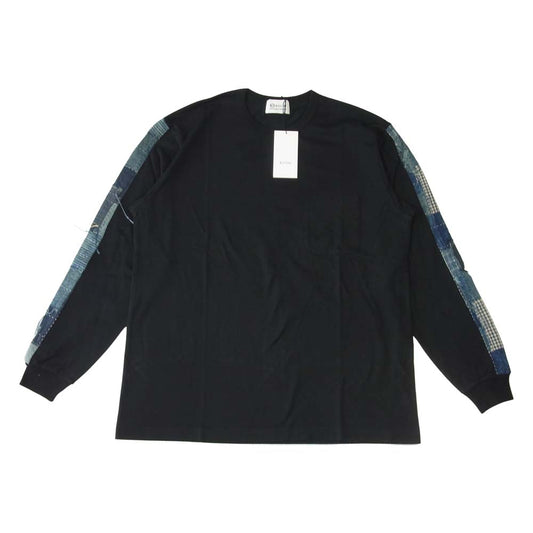 クオン 2002-CS0419 未使用品 Boro Trimmed Long Sleeve 襤褸 トリミング 長袖 Tシャツ ブラック ブラック系【極上美品】【中古】