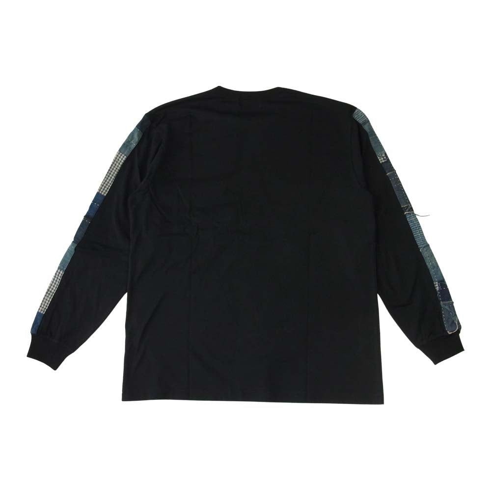 クオン 2002-CS0419 未使用品 Boro Trimmed Long Sleeve 襤褸 トリミング 長袖 Tシャツ ブラック ブラック系【極上美品】【中古】
