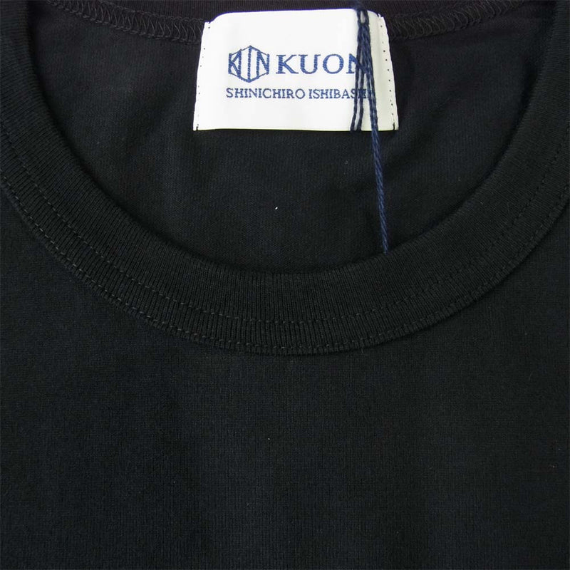 クオン 2002-CS0419 未使用品 Boro Trimmed Long Sleeve 襤褸 トリミング 長袖 Tシャツ ブラック ブラック系【極上美品】【中古】