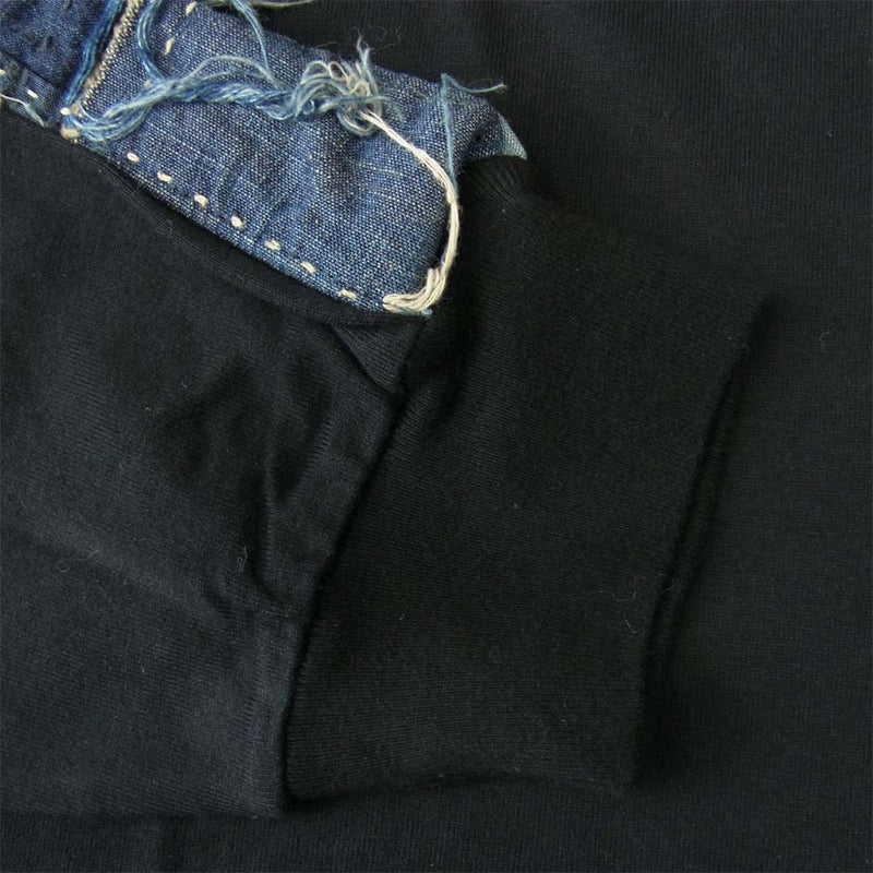 クオン 2002-CS0419 未使用品 Boro Trimmed Long Sleeve 襤褸 トリミング 長袖 Tシャツ ブラック ブラック系【極上美品】【中古】
