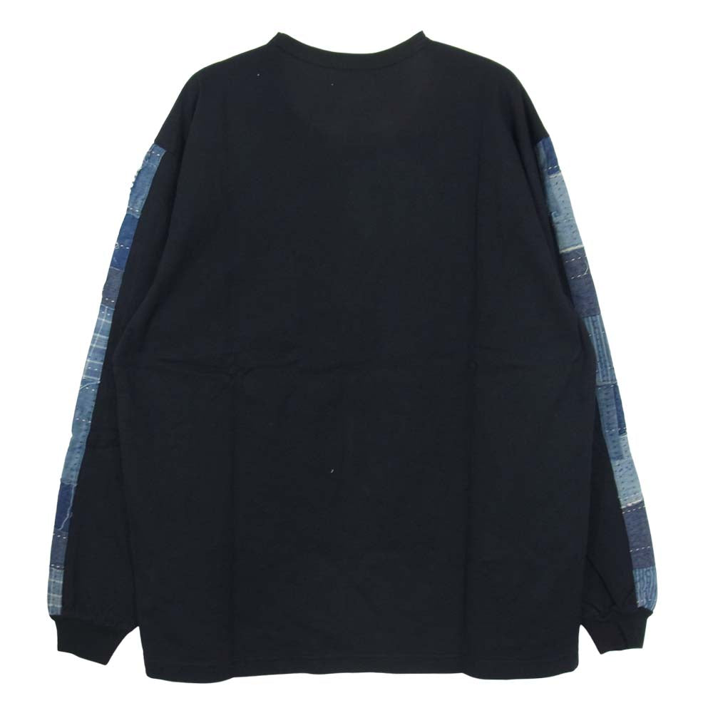 クオン 2002-CS0419 未使用品 Boro Trimmed Long Sleeve 襤褸 トリミング 長袖 Tシャツ ブラック ブラック系 M【極上美品】【中古】