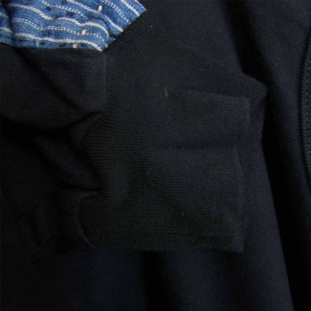 クオン 2002-CS0419 未使用品 Boro Trimmed Long Sleeve 襤褸 トリミング 長袖 Tシャツ ブラック ブラック系 M【極上美品】【中古】
