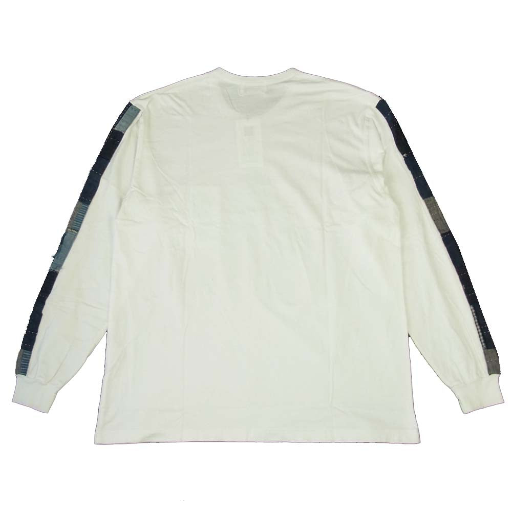 クオン 2002-CS0419 未使用品 Boro Trimmed Long Sleeve 襤褸 トリミング 長袖 Tシャツ ホワイト ホワイト系 L【極上美品】【中古】