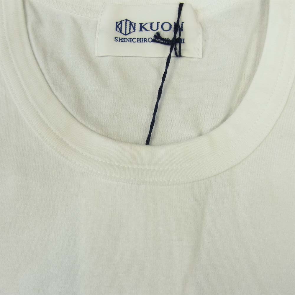 クオン 2002-CS0419 未使用品 Boro Trimmed Long Sleeve 襤褸 トリミング 長袖 Tシャツ ホワイト ホワイト系 L【極上美品】【中古】
