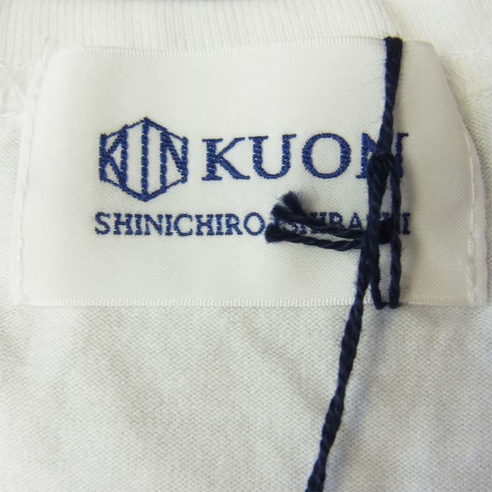 クオン 2002-CS0419 未使用品 Boro Trimmed Long Sleeve 襤褸 トリミング 長袖 Tシャツ ホワイト ホワイト系 L【極上美品】【中古】