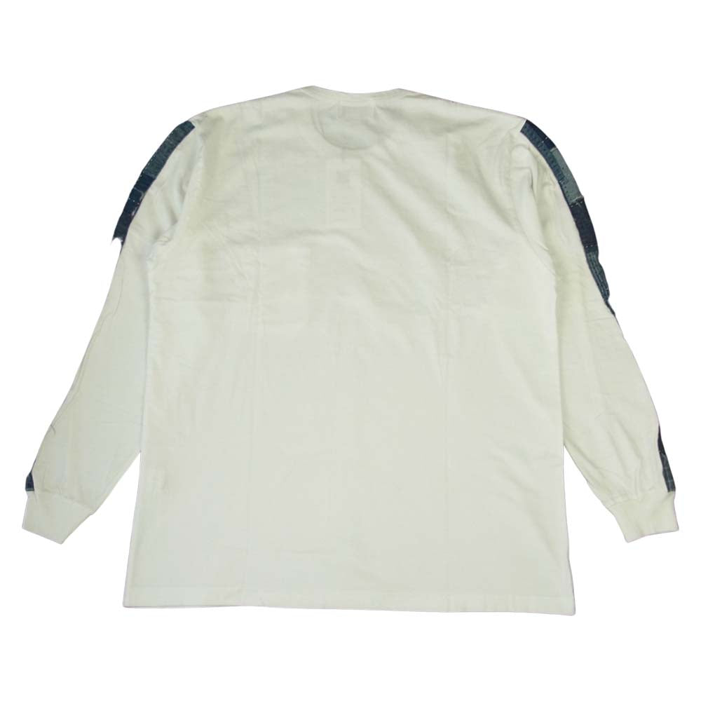 クオン 2002-CS0419 未使用品 Boro Trimmed Long Sleeve 襤褸 トリミング 長袖 Tシャツ ホワイト ホワイト系 L【極上美品】【中古】