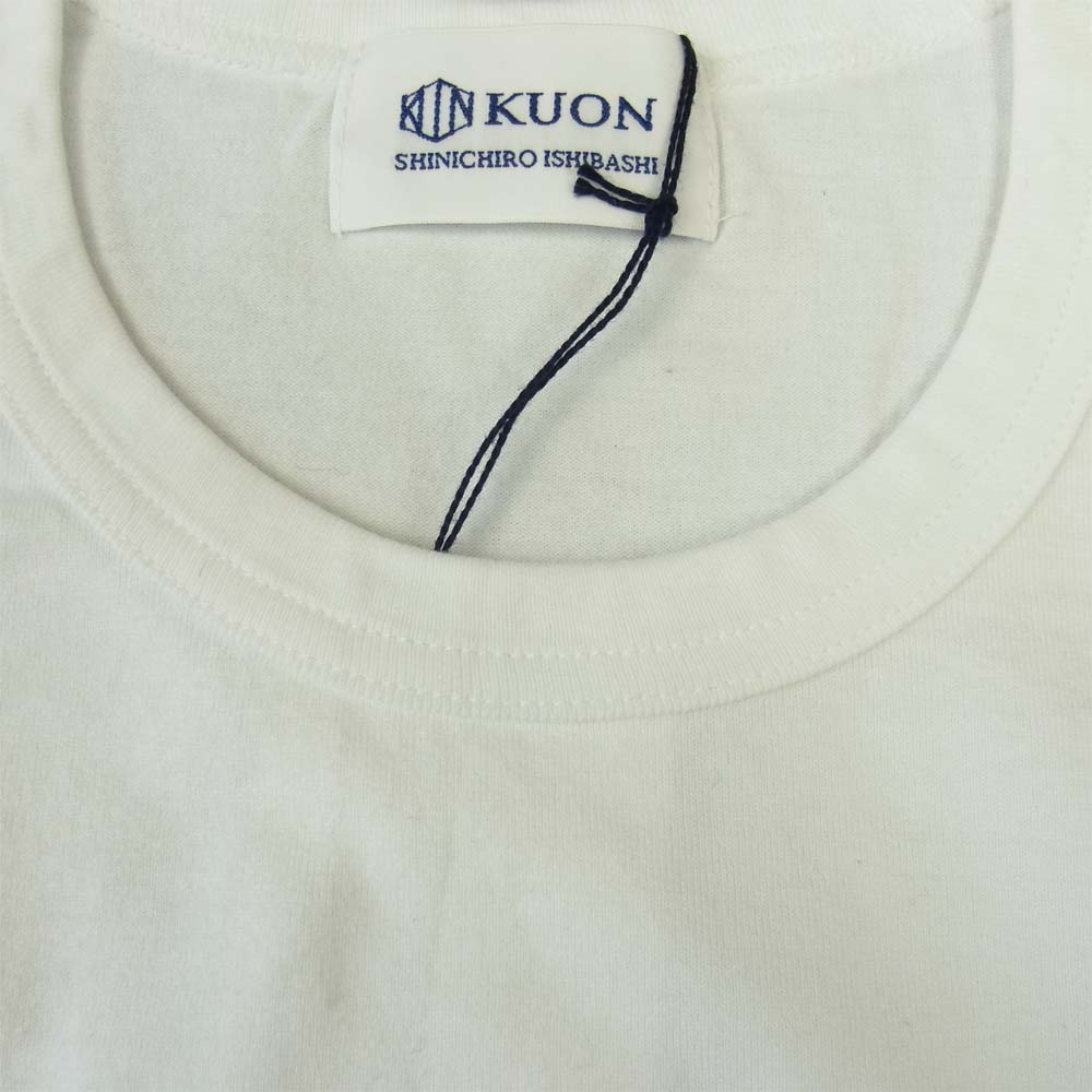 クオン 2002-CS0419 未使用品 Boro Trimmed Long Sleeve 襤褸 トリミング 長袖 Tシャツ ホワイト ホワイト系 L【極上美品】【中古】