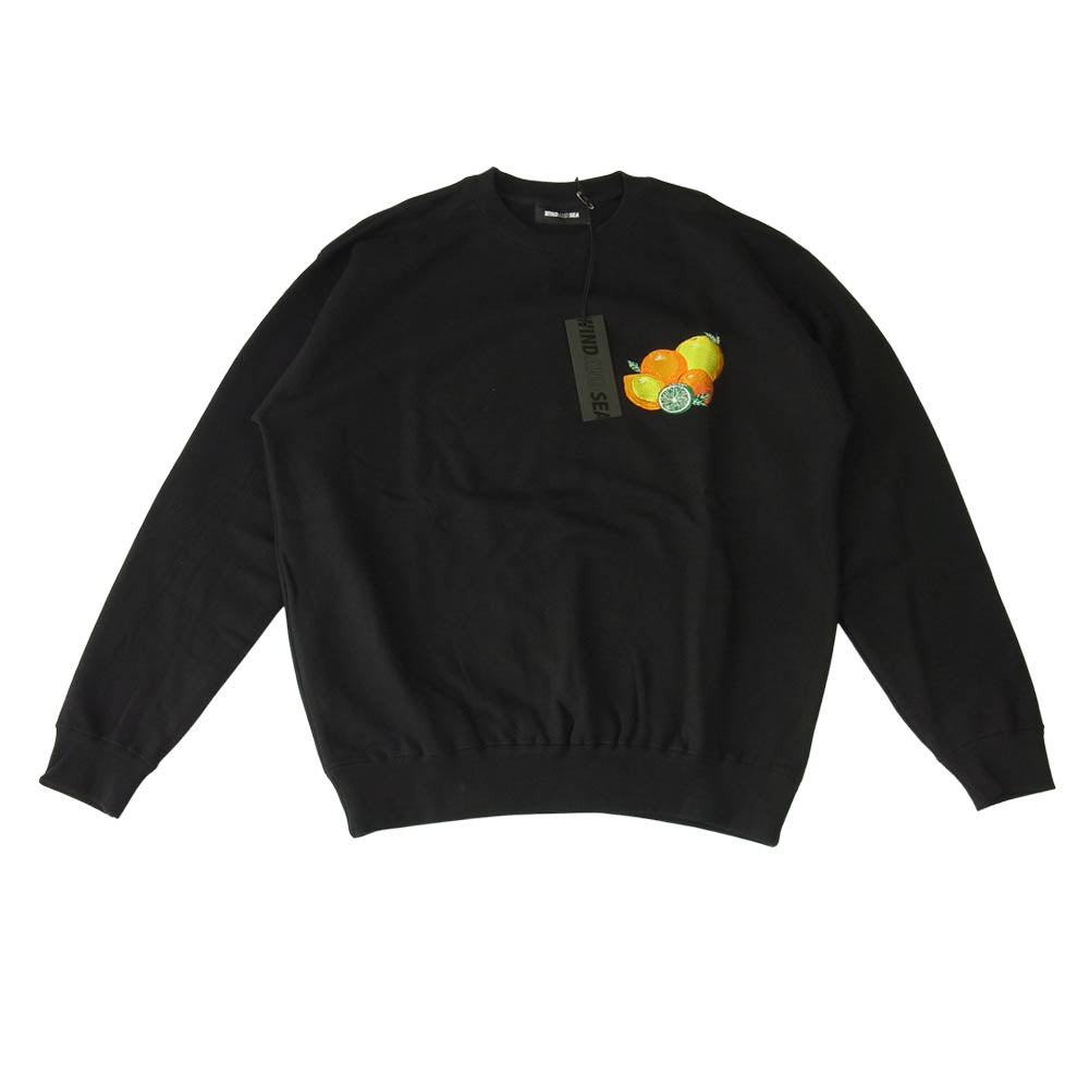 ウィンダンシー WDS-21S-TPS-05 未使用品 juicy-fresh CREW NECK フルーツ刺繍 クルーネック スウェット ブラック系 L【極上美品】【中古】