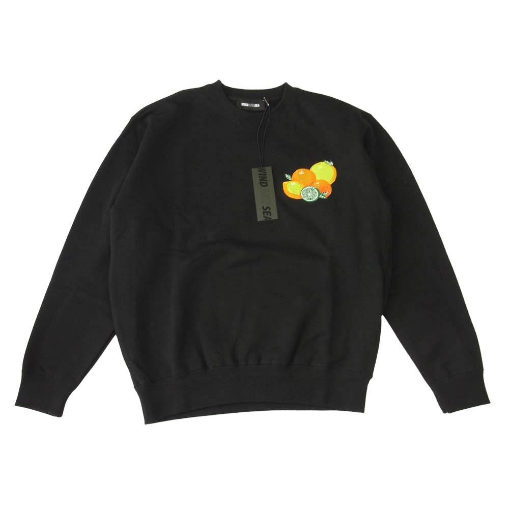 ウィンダンシー WDS-21S-TPS-05 未使用品 juicy-fresh CREW NECK フルーツ刺繍 クルーネック スウェット ブラック系 M【極上美品】【中古】