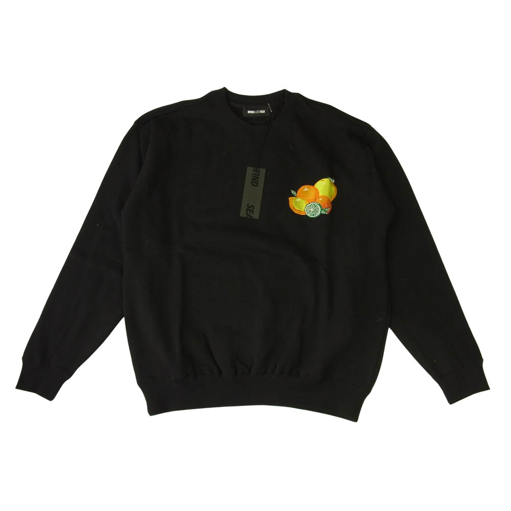 ウィンダンシー WDS-21S-TPS-05 未使用品 juicy-fresh CREW NECK フルーツ刺繍 クルーネック スウェット ブラック系 L【極上美品】【中古】