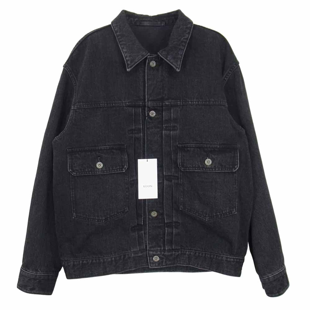 クオン 20SS 2001-JK06 CHORE COAT 裂き織り デニムジャケット  ブラック系 M【新古品】【未使用】【中古】