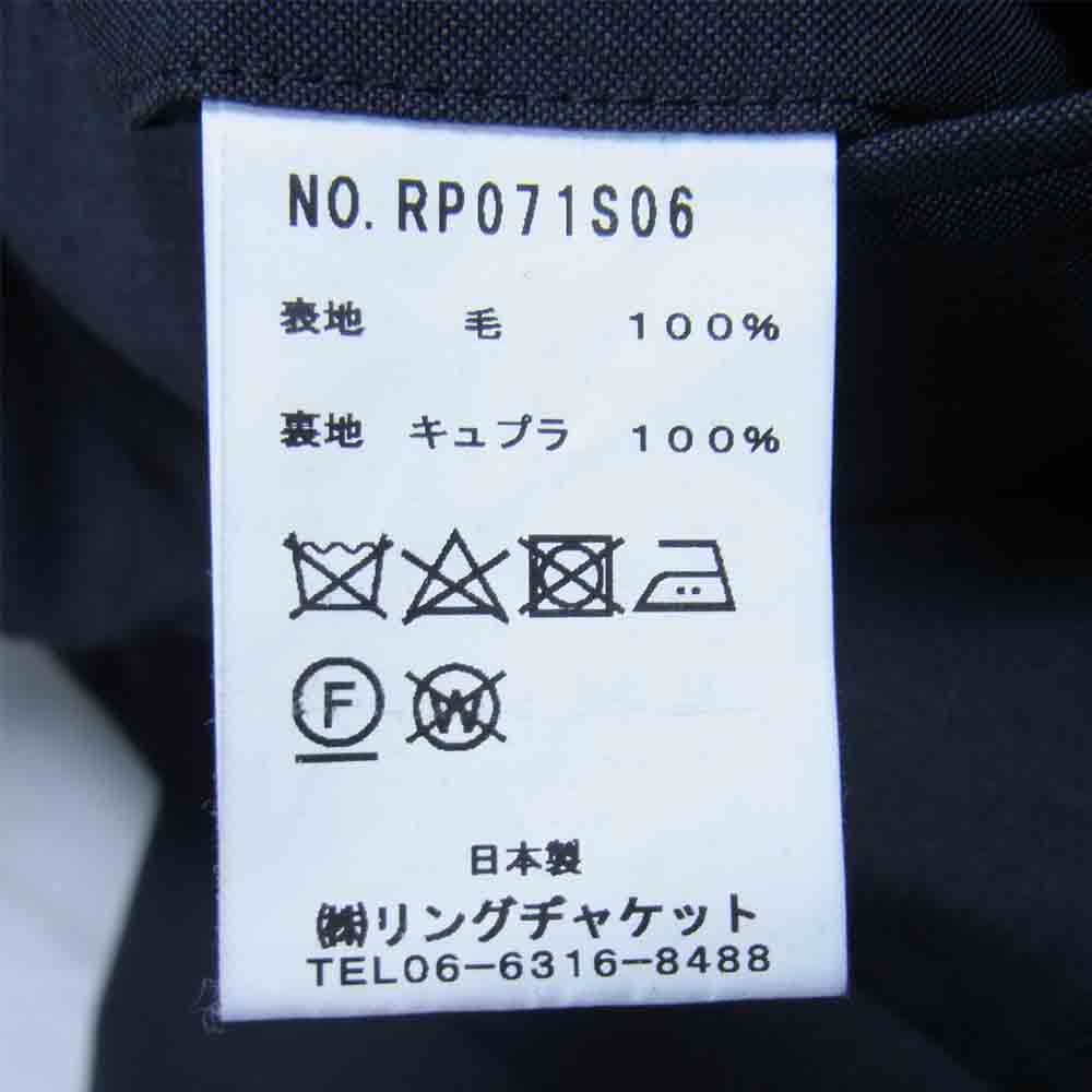 リングヂャケット RP071S06 サイドアジャスター付 ベルトレス２プリーツ テーパードパンツ ブラック系 表記無し【美品】【中古】
