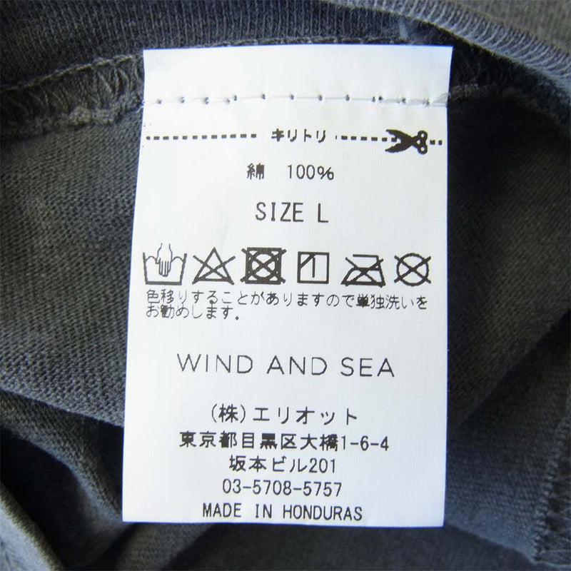 WIND AND SEA SEA S/S T-SHIRT L CHARCOAL - Tシャツ/カットソー(半袖