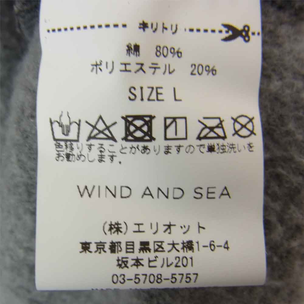 WIND AND SEA ウィンダンシー 21SS WDS-21S-TPS-03 HOODIE Charcoal フーディー チャコール L グレー系 L【新古品】【未使用】【中古】