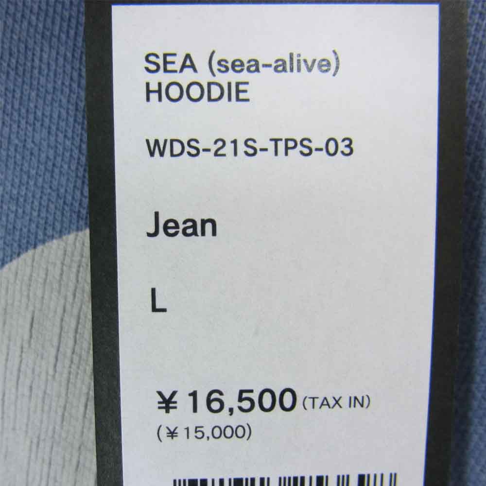 WIND AND SEA ウィンダンシー 21SS WDS-21S-TPS-03 HOODIE Jean フーディー ジーン L ライトブルー系 L【新古品】【未使用】【中古】