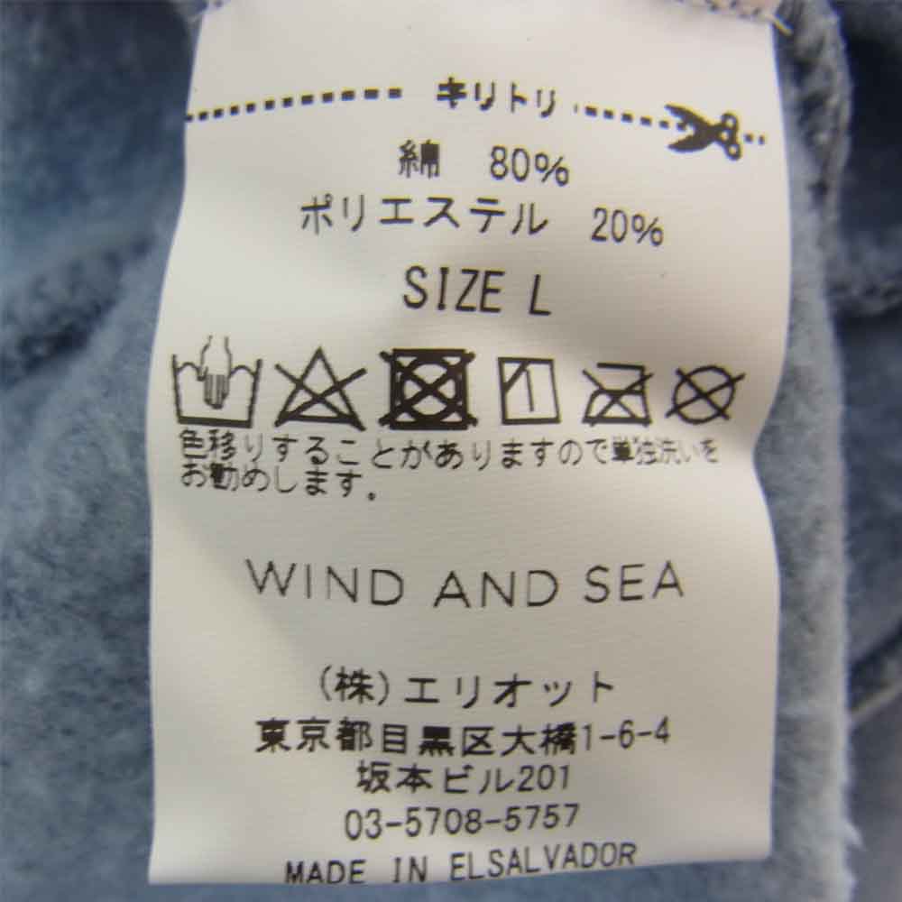 WIND AND SEA ウィンダンシー 21SS WDS-21S-TPS-03 HOODIE Jean フーディー ジーン L ライトブルー系 L【新古品】【未使用】【中古】