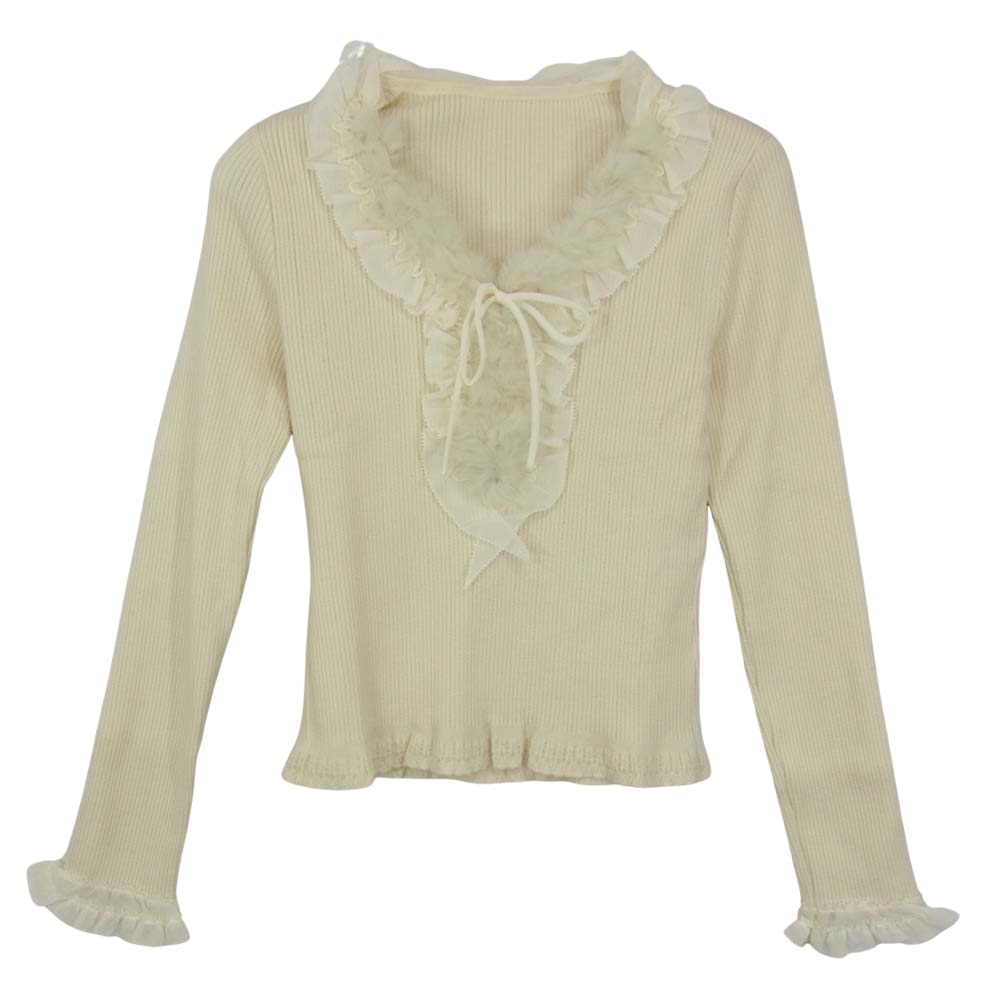 Harrods ハロッズ ファー カットソー オフホワイト系 2【美品】【中古】