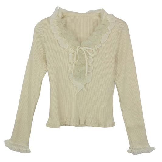 Harrods ハロッズ ファー カットソー オフホワイト系 2【美品】【中古】