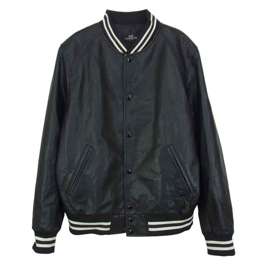 COACH コーチ 国内正規品 ラムレザー スタジャン  ブラック系 M【中古】
