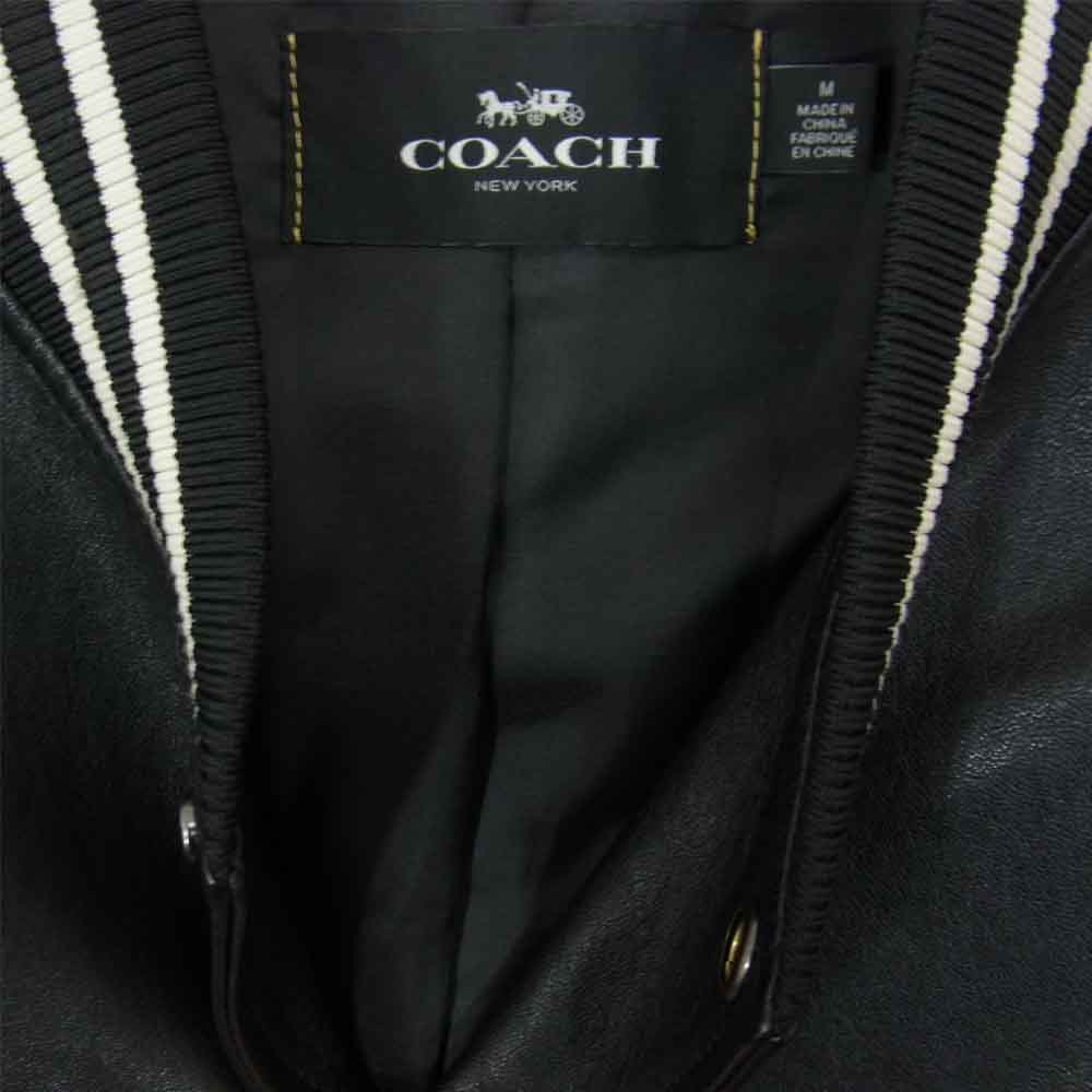 COACH コーチ 国内正規品 ラムレザー スタジャン  ブラック系 M【中古】
