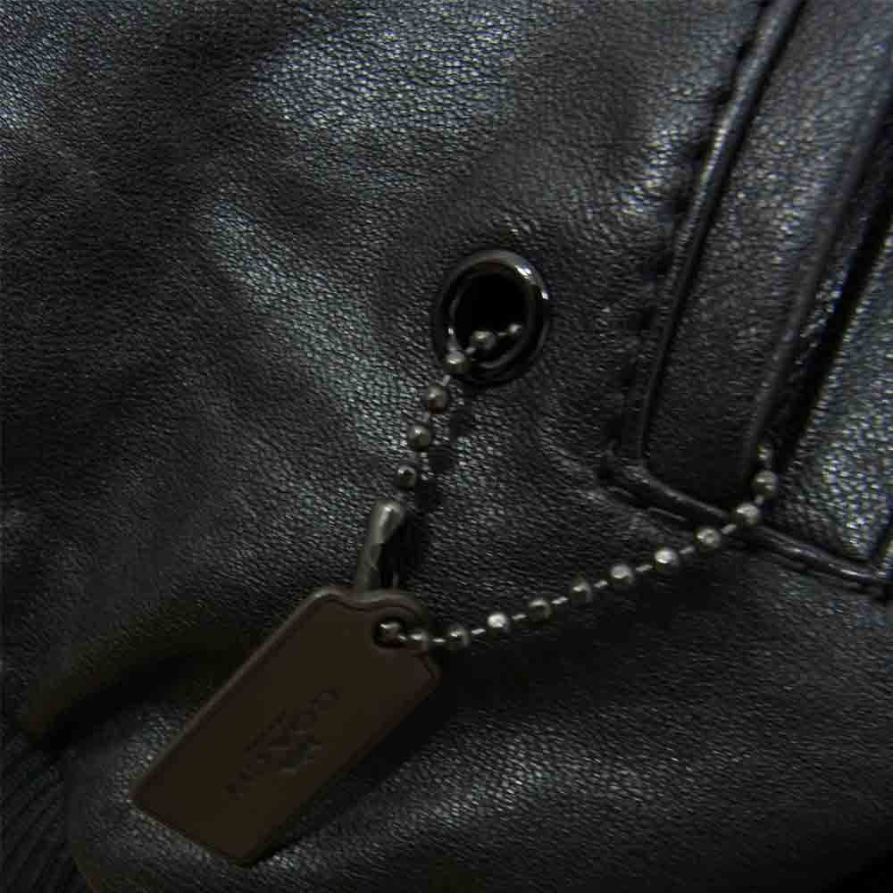 COACH コーチ 国内正規品 ラムレザー スタジャン  ブラック系 M【中古】