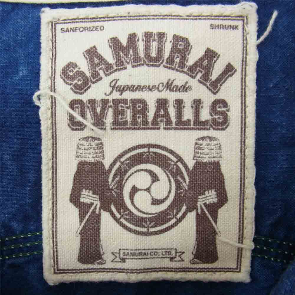 SAMURAI JEANS サムライジーンズ サムライオーバーオールズ 手裏剣 ウォバッシュ ワーク シャツ ブルー系 M【中古】