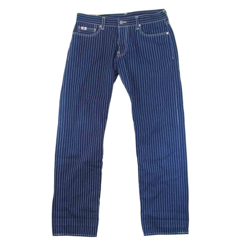 STUDIO D’ARTISAN ステュディオダルチザン 1666W シンチバック付き ウォバッシュ ストライプ ジーンズ ブルー系 34【中古】