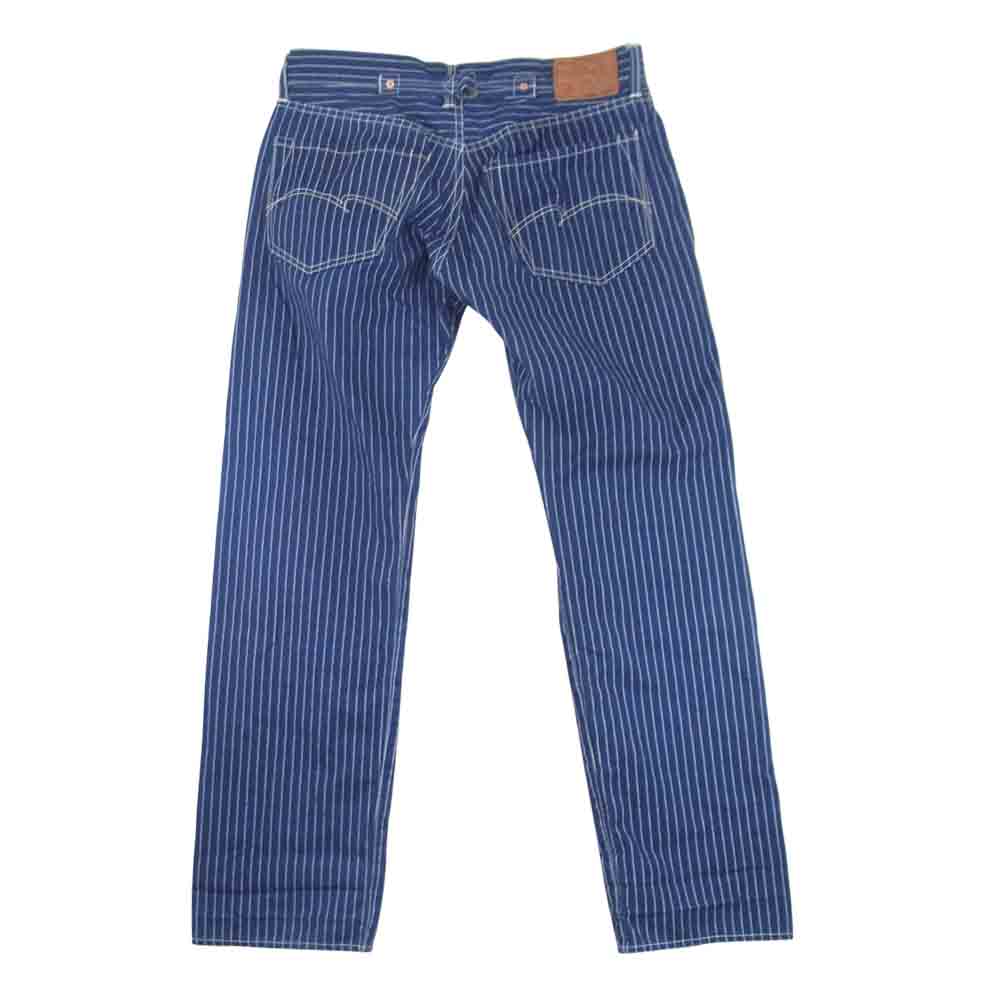 STUDIO D’ARTISAN ステュディオダルチザン 1666W シンチバック付き ウォバッシュ ストライプ ジーンズ ブルー系 34【中古】