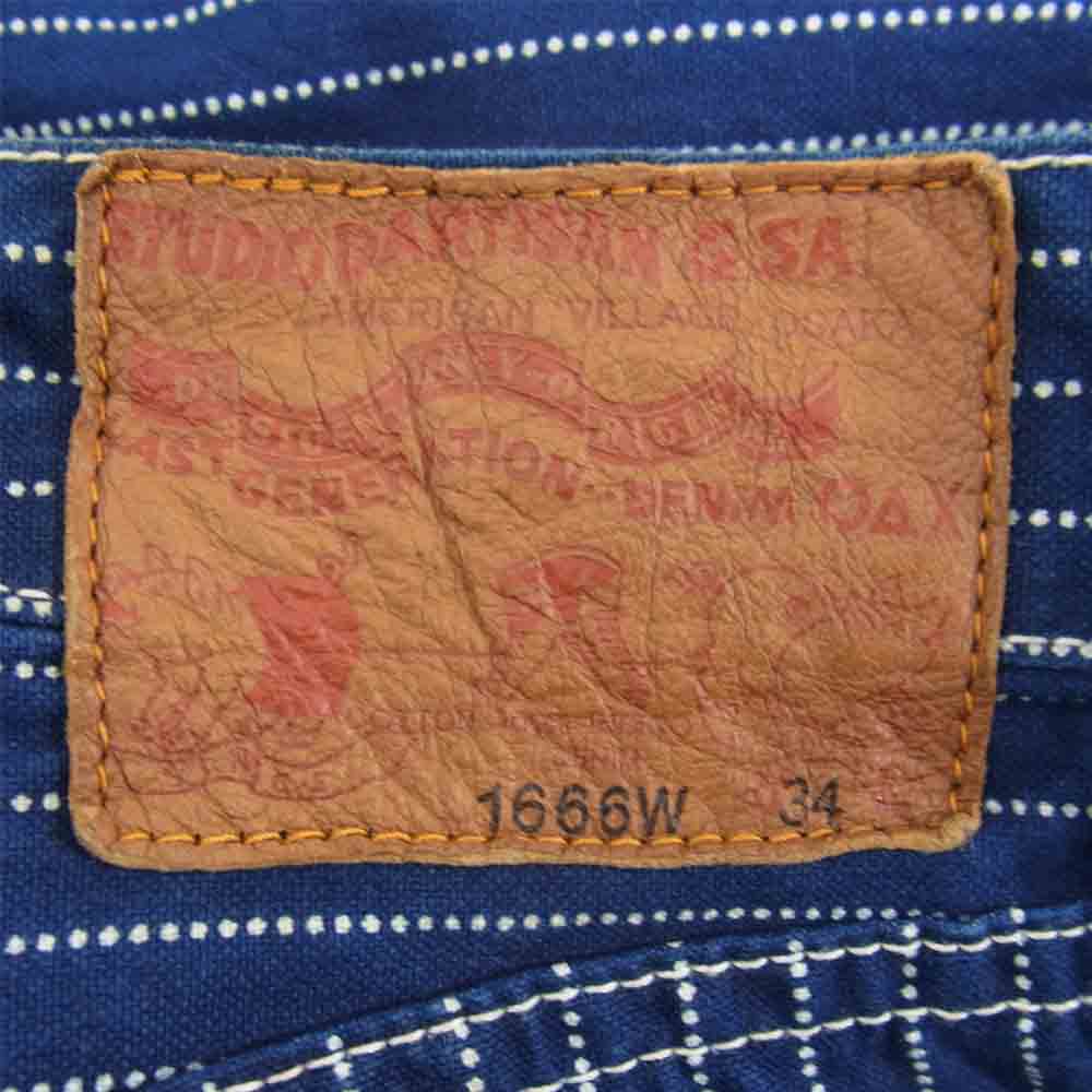 STUDIO D’ARTISAN ステュディオダルチザン 1666W シンチバック付き ウォバッシュ ストライプ ジーンズ ブルー系 34【中古】